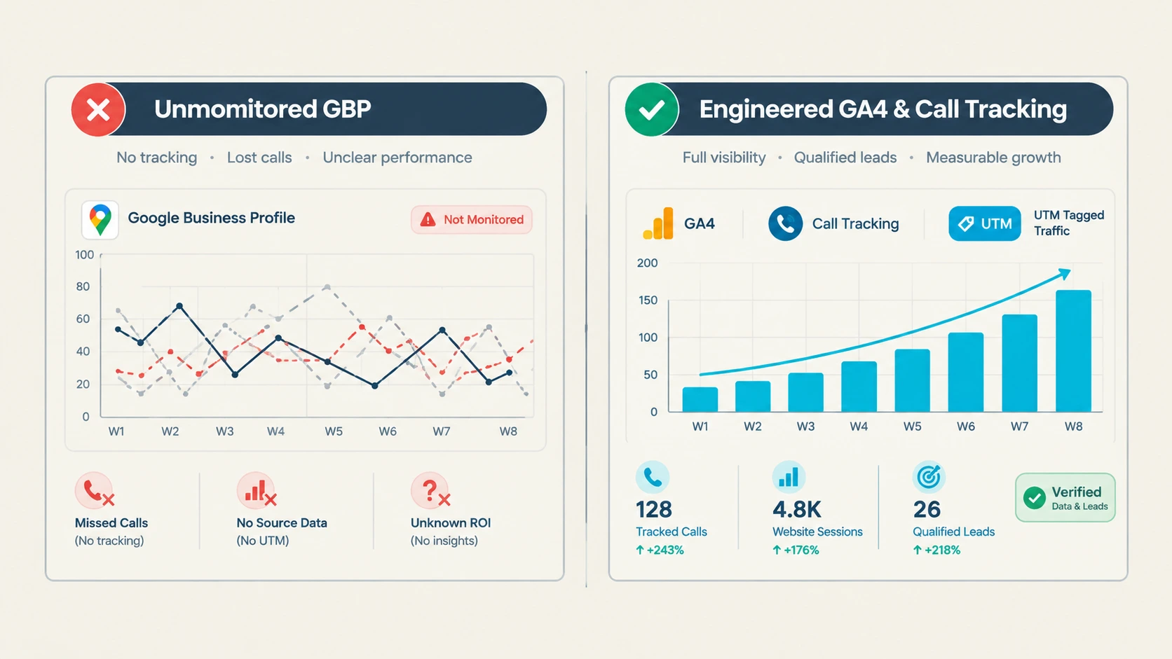 Figure 2: Performance Audit comparing unmonitored profiles against an engineered tracking framework.