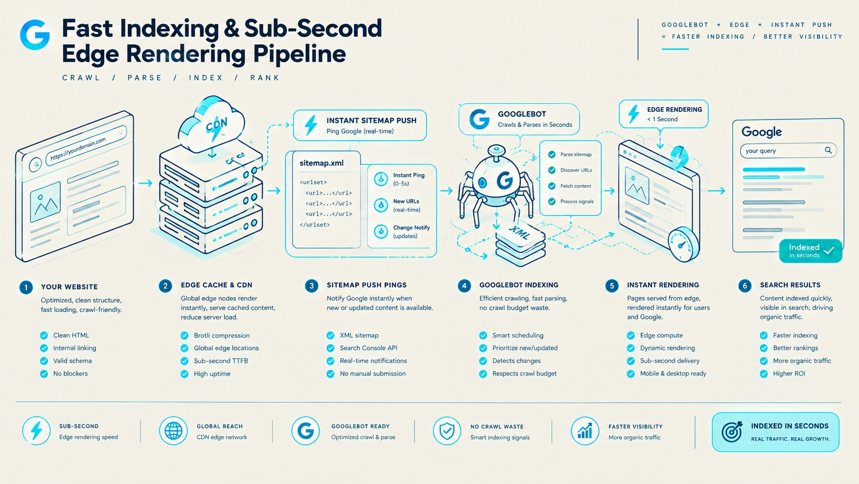How to Get Google to Index Your Site Faster: The Modern Architecture Guide Technical Architecture Diagram