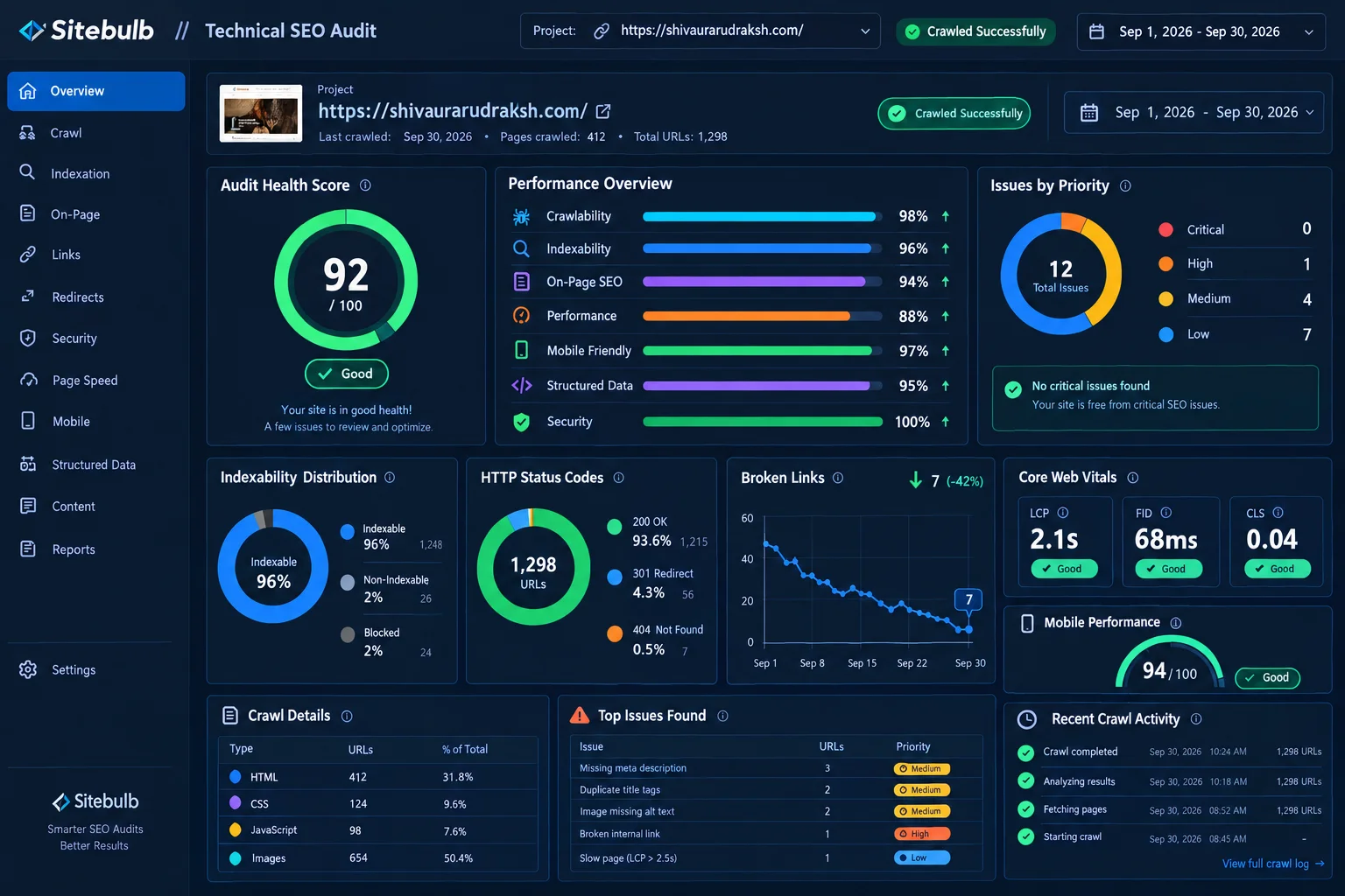 Enterprise Technical Health & Core Web Vitals Audit